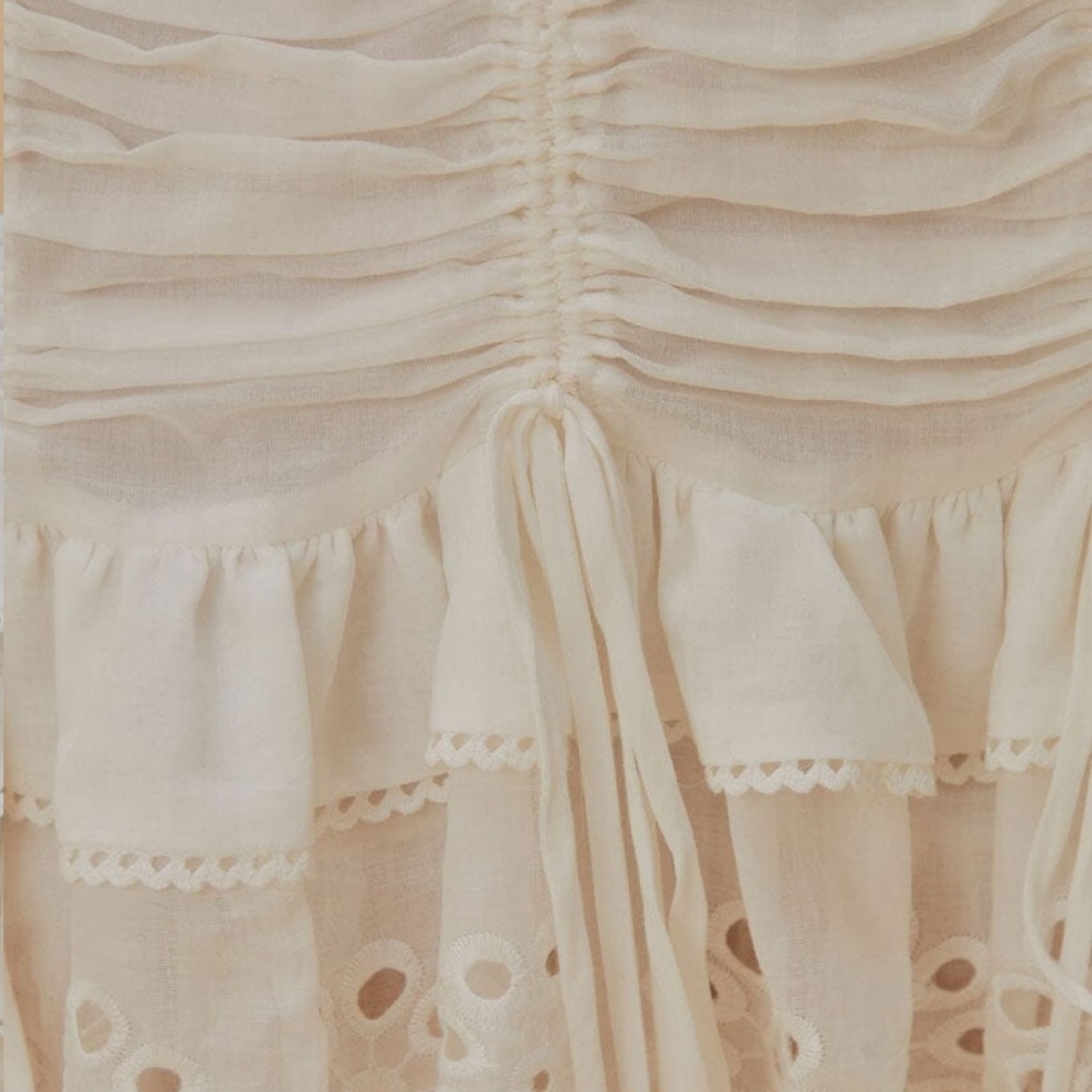 FARM Rio Cream Ruffled Eyelet Mini Dress - Picture 6 of 10